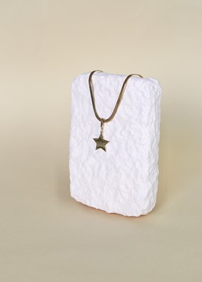 yıldız plaka detaylı İtalyan zincir çelik kolye