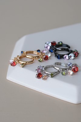 Renkli  Taşlı Shakira Küpe