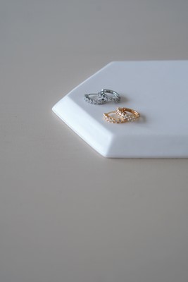 Yuvarlak Kesim Zirkon Taş Sıra Halka Küpe