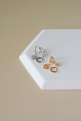 zirkon taş güneş sallantılı üçlü küpe