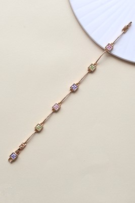 soft renkli kare taş tasarım bileklik