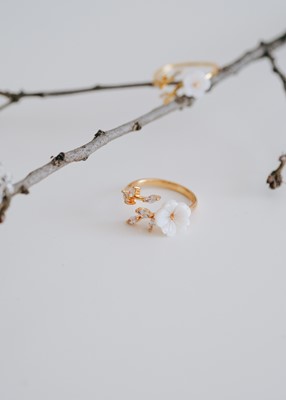 Taşlı Ayarlanabilir Papatya Yüzük