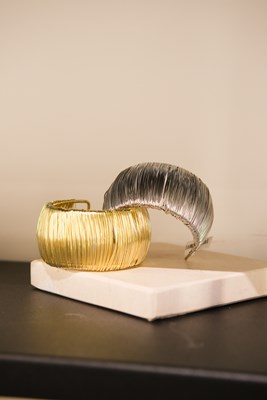 Tel Sarılı Tasarım Gold Kelepçe