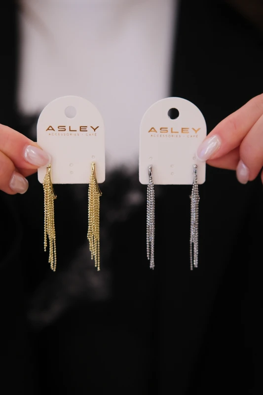 Topçuk Zincir Tasarım Küpe