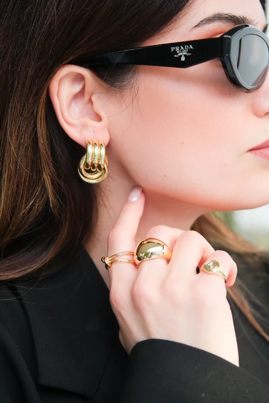 Üzeri Dokulu Düğüm Tasarım Küpe