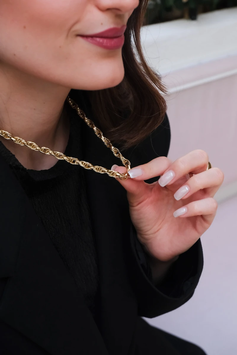 Burgu Tasarım Zincir Kısa Kolye