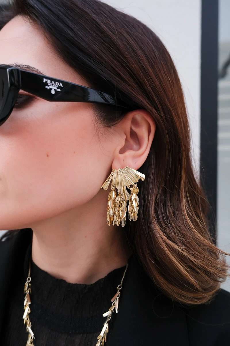 Çoklu Pul Sallantılı Tasarım Küpe