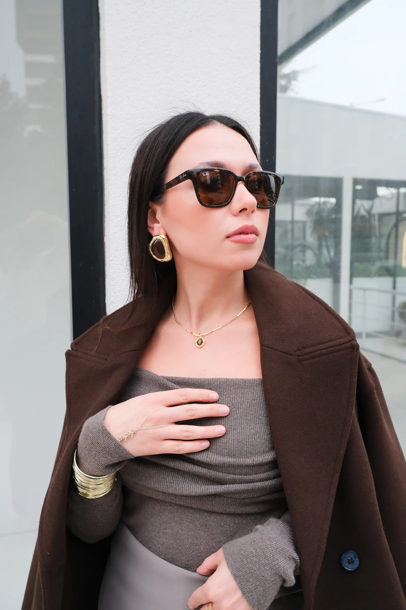 Doğaltaş Görünümlü Sabit Küpe