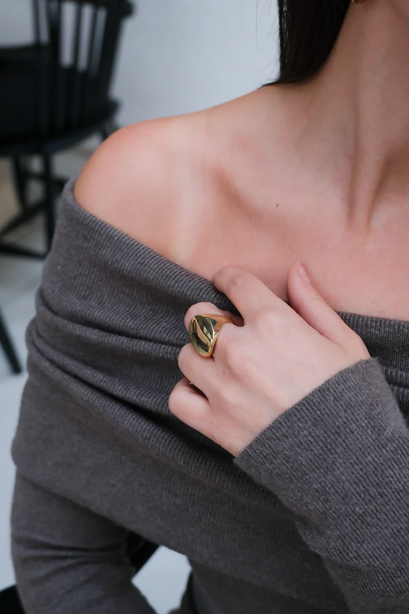 Metal Bombe Oval Ayarlanabilir Plaka Yüzük