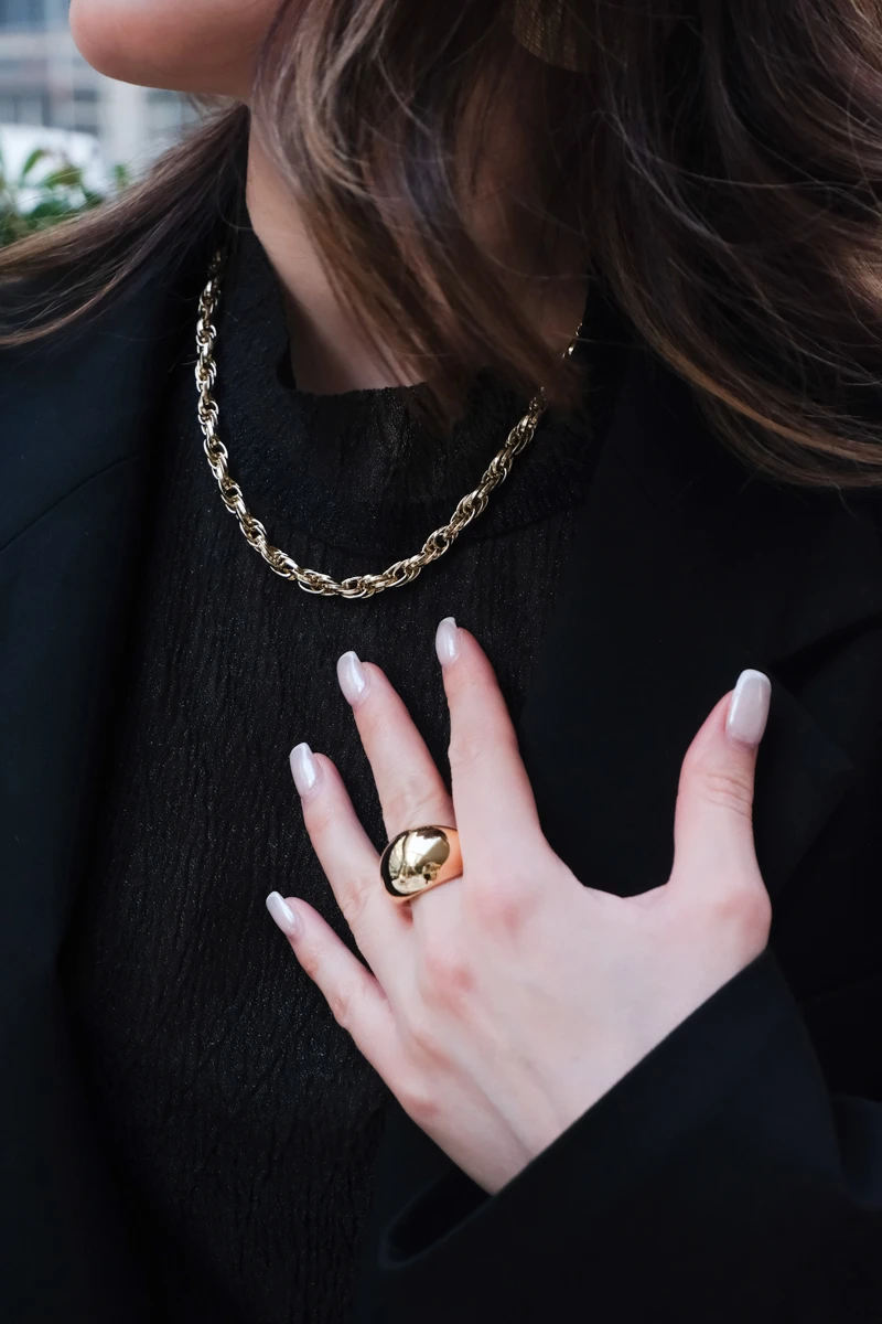 Metal Büyük Yuvarlak Bombe Ayarlanabilir Yüzük