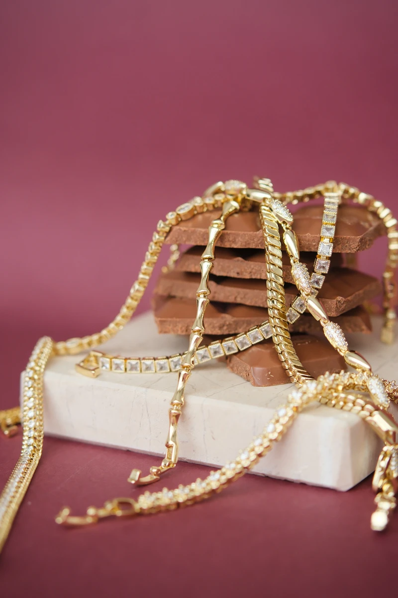 Metal Kemik Tasarım Gold Su Yolu Bileklik