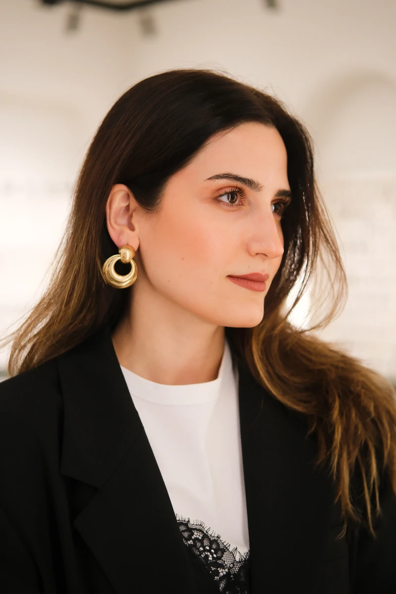 Üçlü Daire Birleşimli Tasarım Mat Gold Küpe