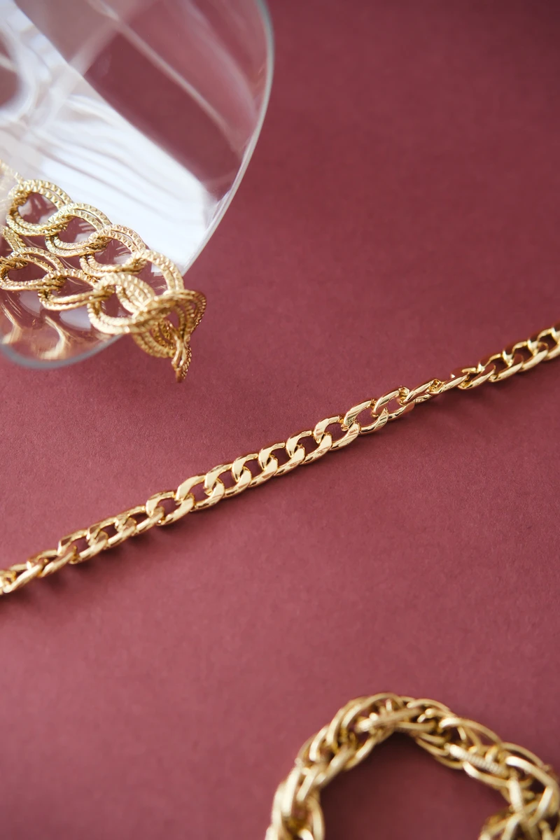 Yassı Gold Zincir Bileklik