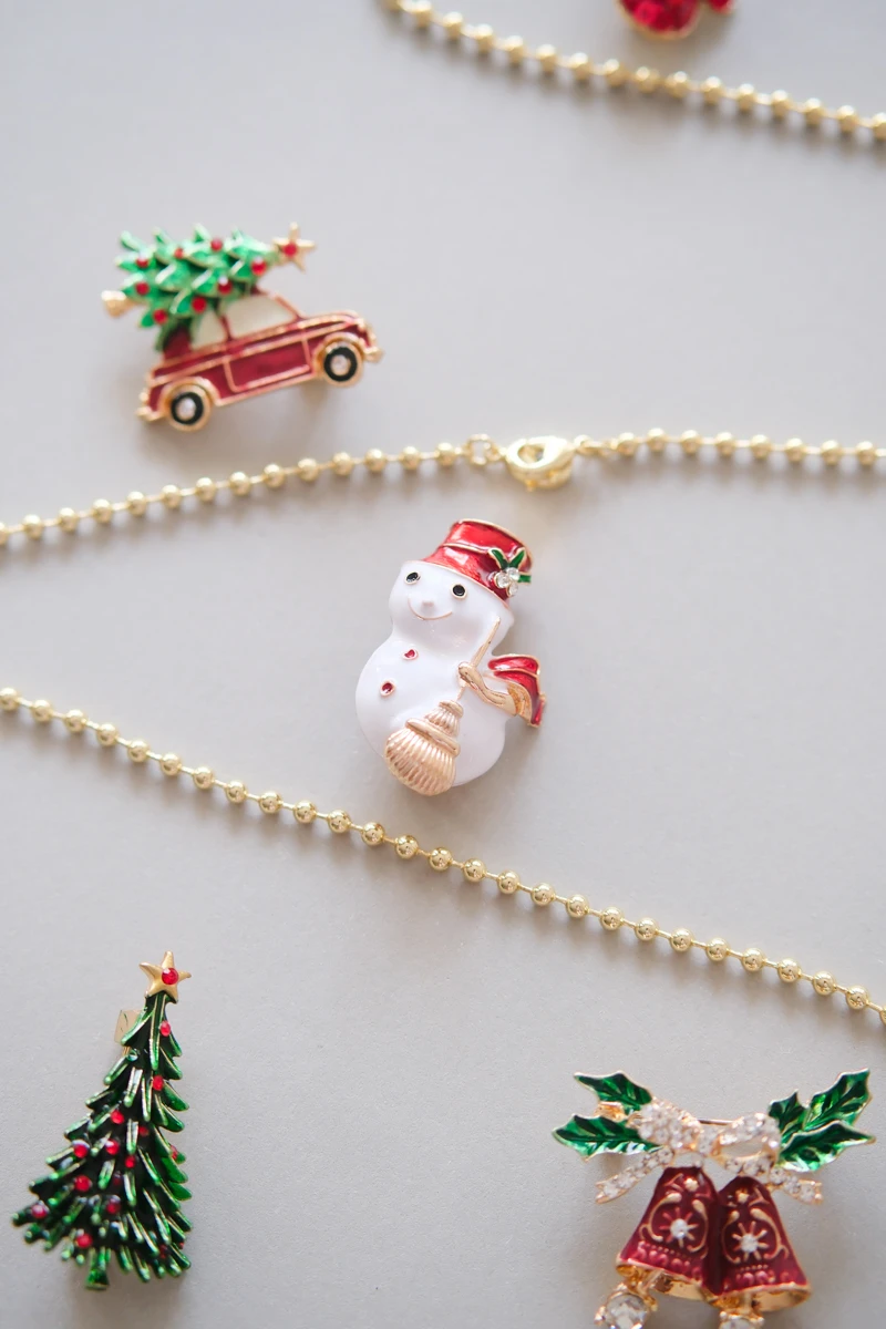 Yeşil Çam Ağacı Broş