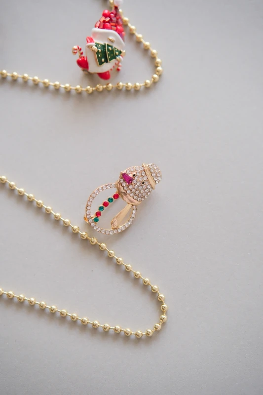 Taşlı Kardan Adam Broş