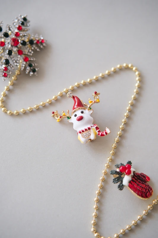 Yılbaşı Temalı Geyik Broş