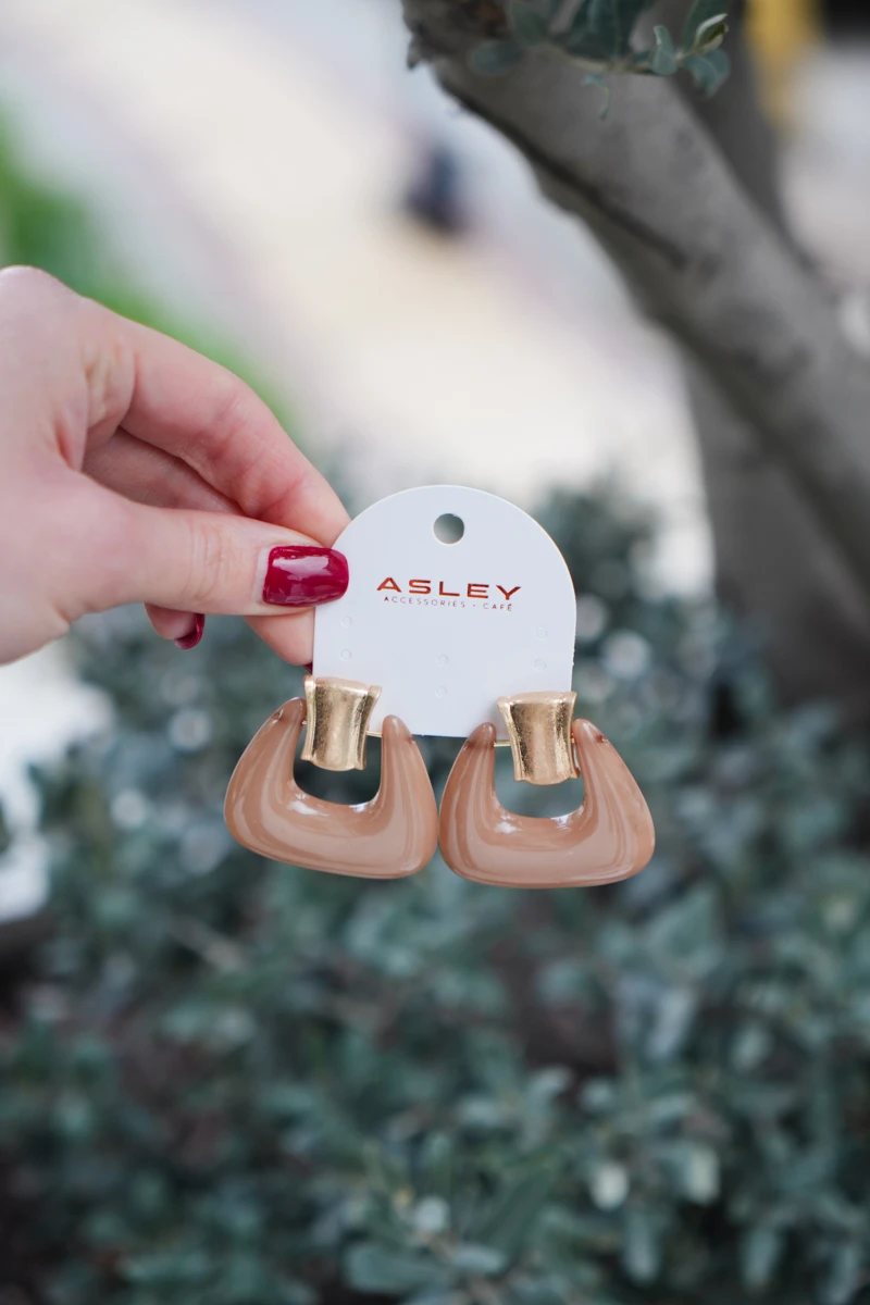 Çanta Tasarım Gold Küpe