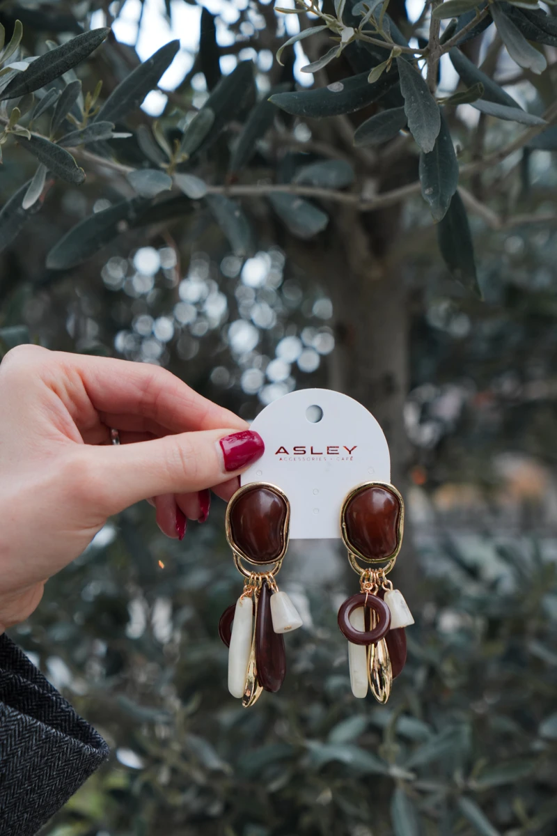 Çoklu Oval Plaka Tasarım Küpe