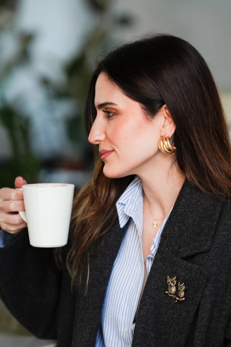 İkili Baykuş Broş