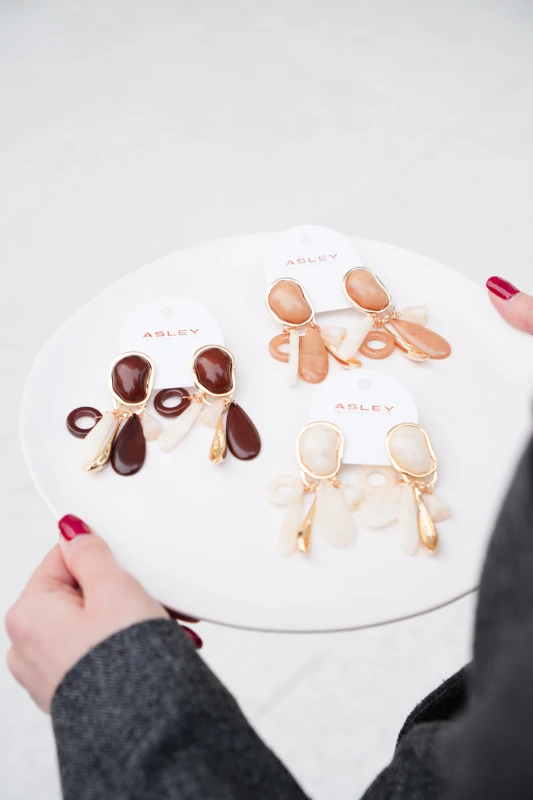 Çoklu Oval Plaka Tasarım Küpe