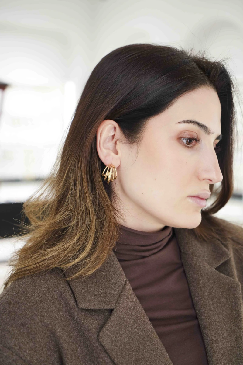 Dokulu Kafes Tasarım Küpe