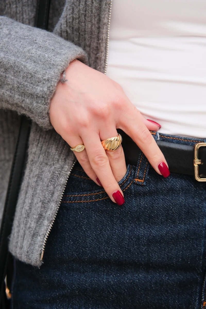 Kalın Burgu Tasarım Ayarlanabilir Yüzük