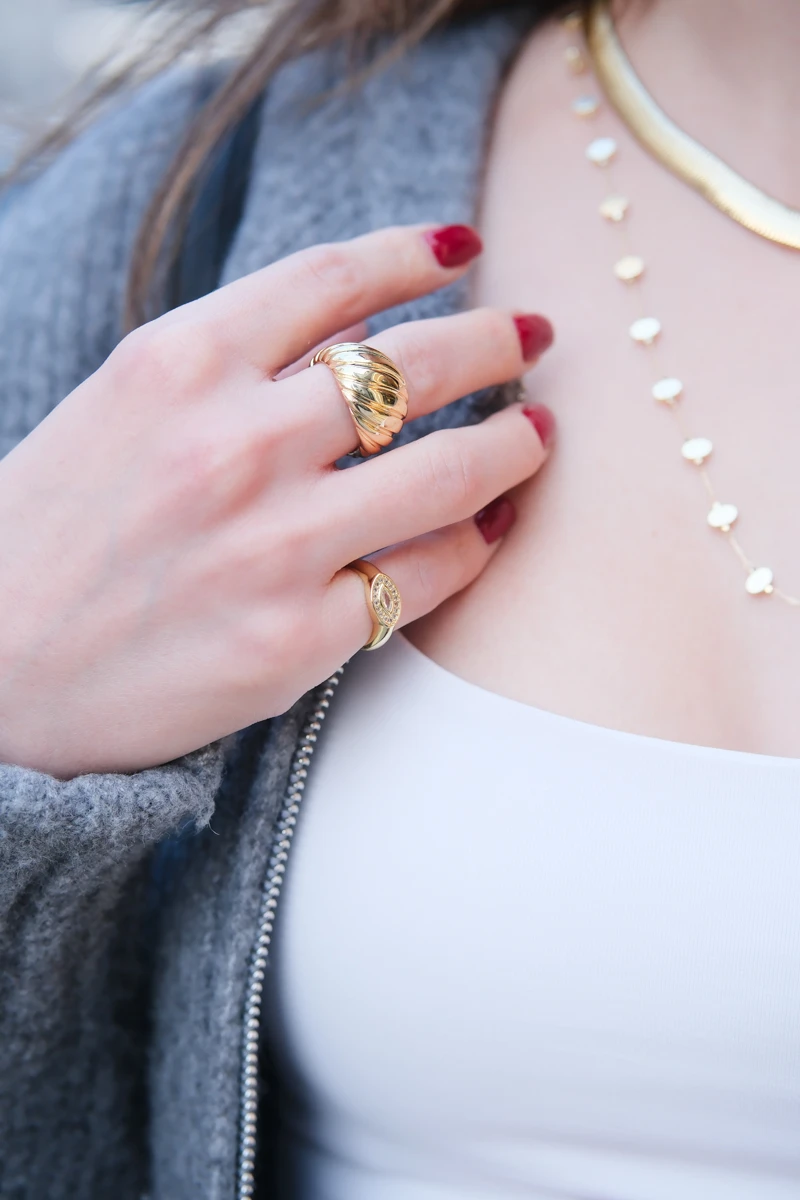 Kalın Burgu Tasarım Ayarlanabilir Yüzük