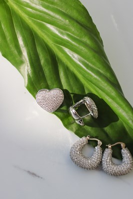 Taşlı Sepet Kapama Sepet  Küpe