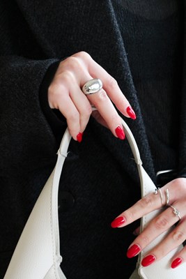 Düz Metal Bombe Oval Yüzük