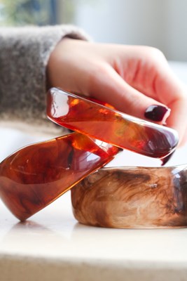 Üçlü Kahverengi Kemik Tasarım Bileklik Seti