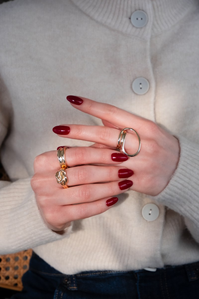 Çift Metal Görünümlü Tasarım Büyük Yüzük