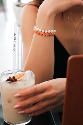 Mineli Düğme Tasarım  Lastik  Bileklik