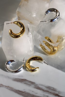 Hilal Tasarım Metal Küpe