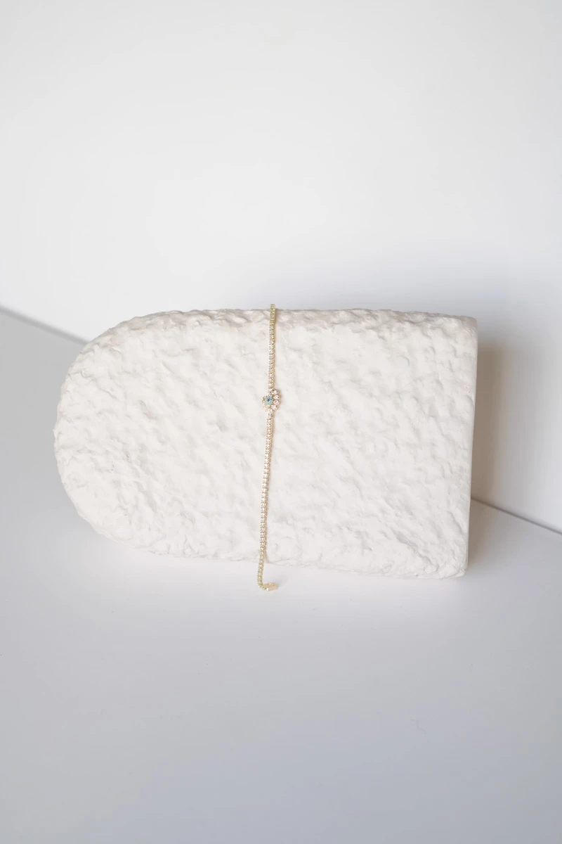 Mavi Taşlı Göz Detaylı Su Yolu Bileklik