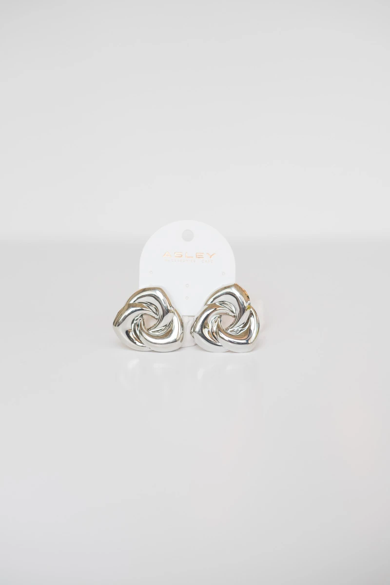 Metal Sabit Düğüm Tasarım Küpe