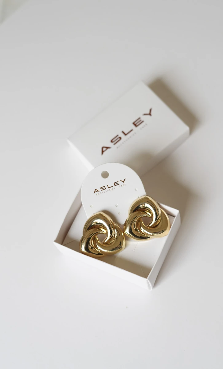 Metal Sabit Düğüm Tasarım Küpe