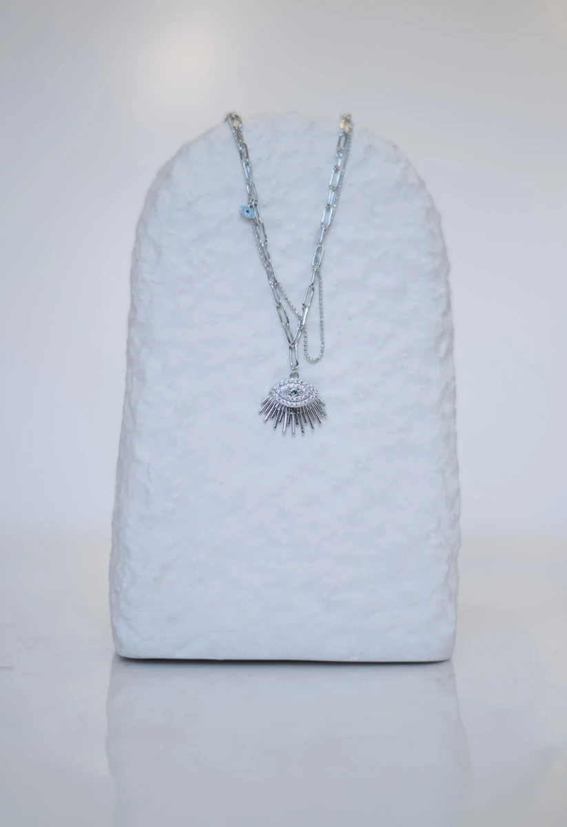 Taşlı Göz Detaylı Tasarım Kolye