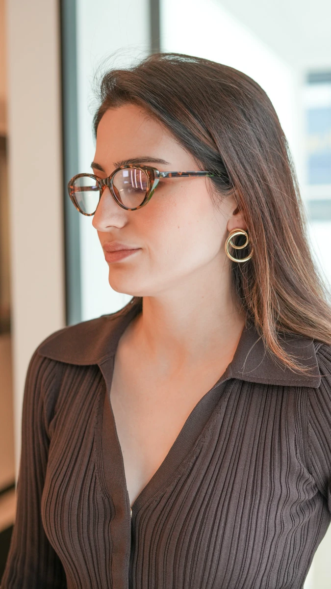 İkili Daire Birleşimli Metal Küpe