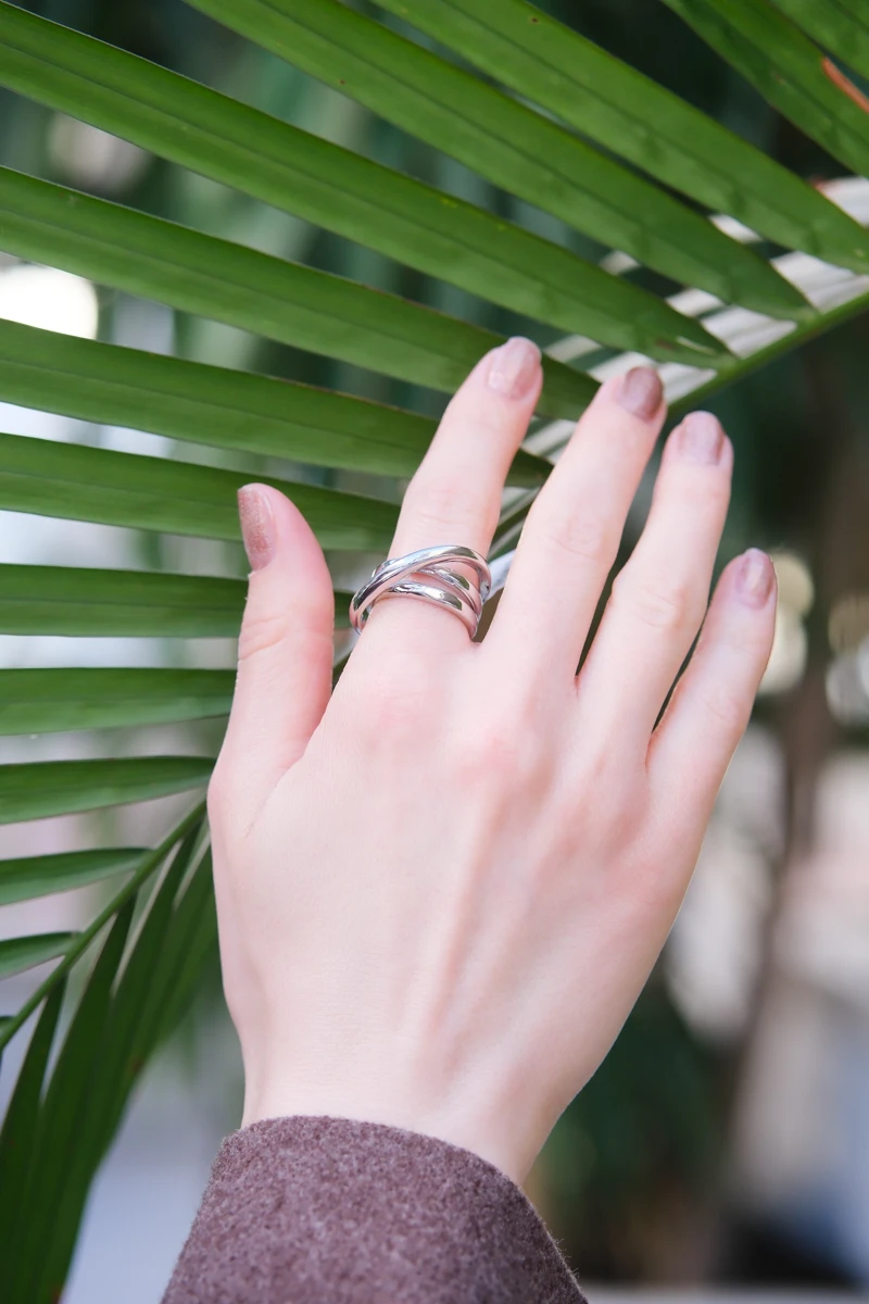 Metal Sarmal Tasarım Gümüş Yüzük 