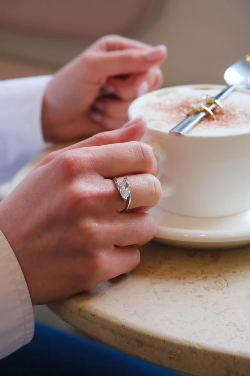 Markiz Taş Detaylı Gümüş Yüzük