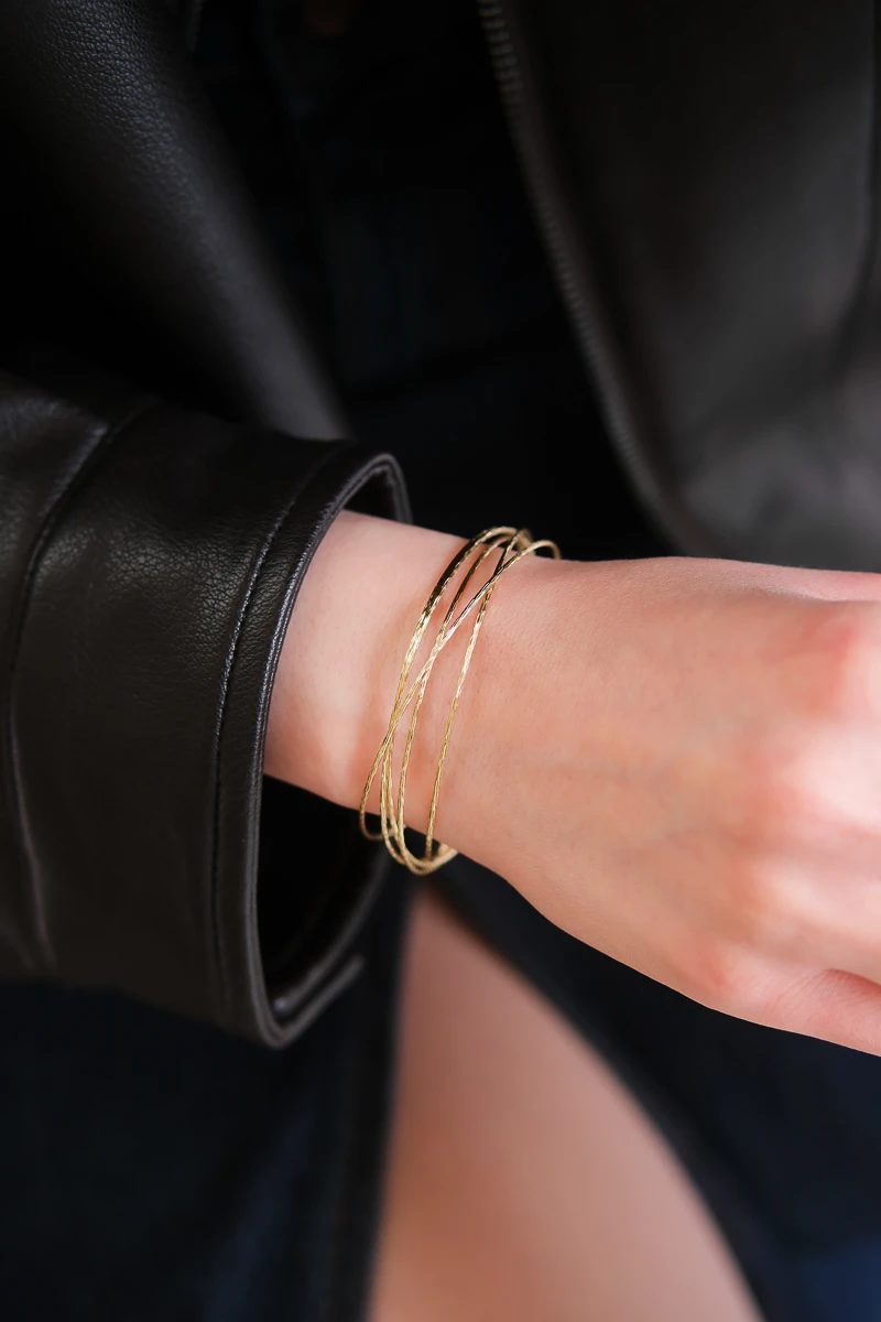 Desenli İnce Çoklu Bilezik Seti