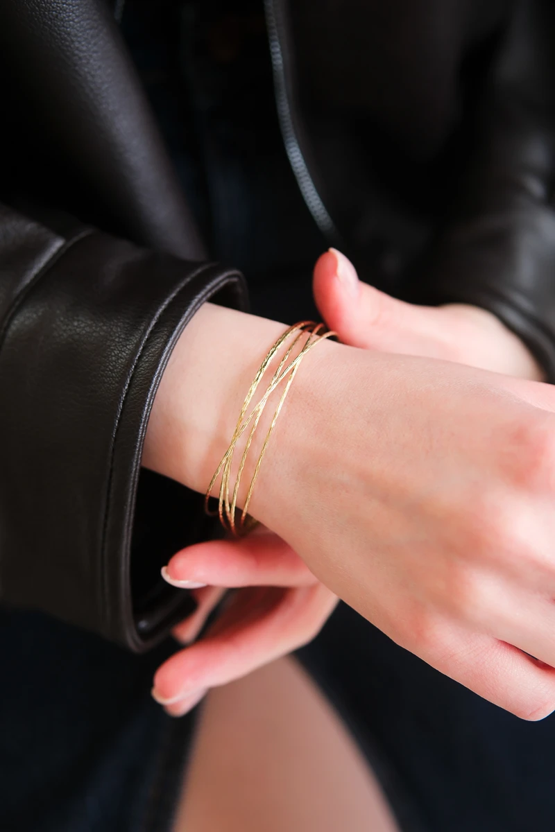 Desenli İnce Çoklu Bilezik Seti